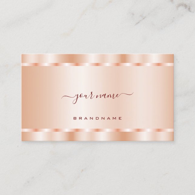 Carte De Visite Luxueux Rose Gold Shimmer Effet Professional (Devant)