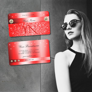 Carte De Visite Luxueux Ruby Red Parties scintillant Étoiles Étinc