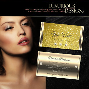Carte De Visite Luxueux Shimmery Golden Yellow Parties scintillant
