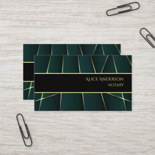 Carte De Visite Luxueux vert or élégant professionnel féminin