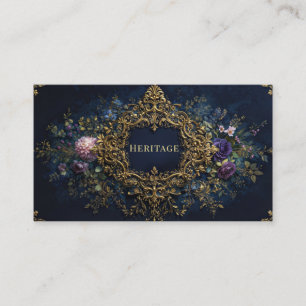 Carte De Visite Luxueux victorien orné or floral et ton de joaille