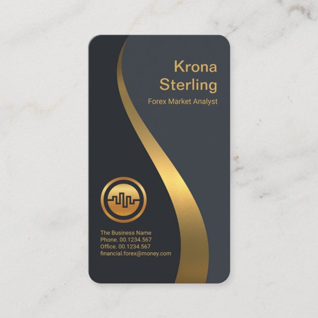 Carte De Visite Luxuriant Gold Profit Wave Graph Forex (Devant)