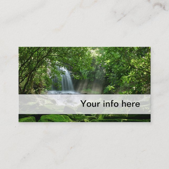 Carte de visite luxuriant simple de cascade (Devant)
