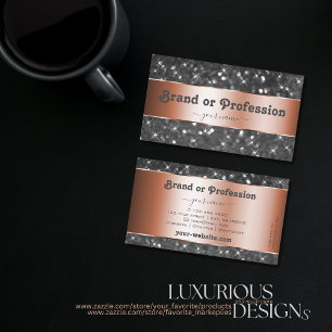 Carte De Visite Luxurious Rose Gold Silver Glitter Sparkle Stars