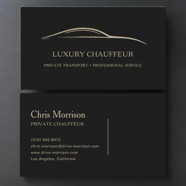 Carte De Visite Luxury Chauffeur Black & Gold (Créateur téléchargé)