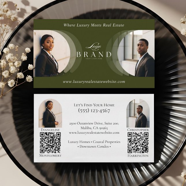 Carte De Visite Luxury Classy Dual Agent Professional Real Estate (Luxury Classy Dual Agent Professional Real Estate Business Card)