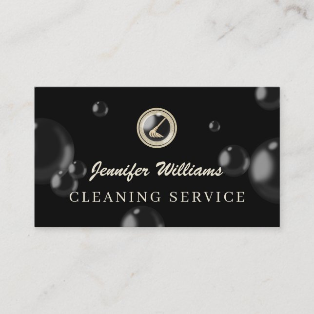 Carte De Visite Luxury cleaning mop logo cleaner (Devant)