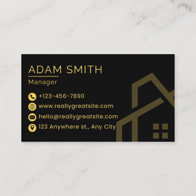 Carte De Visite Luxury Estates & Property Consultant business card (Dos)