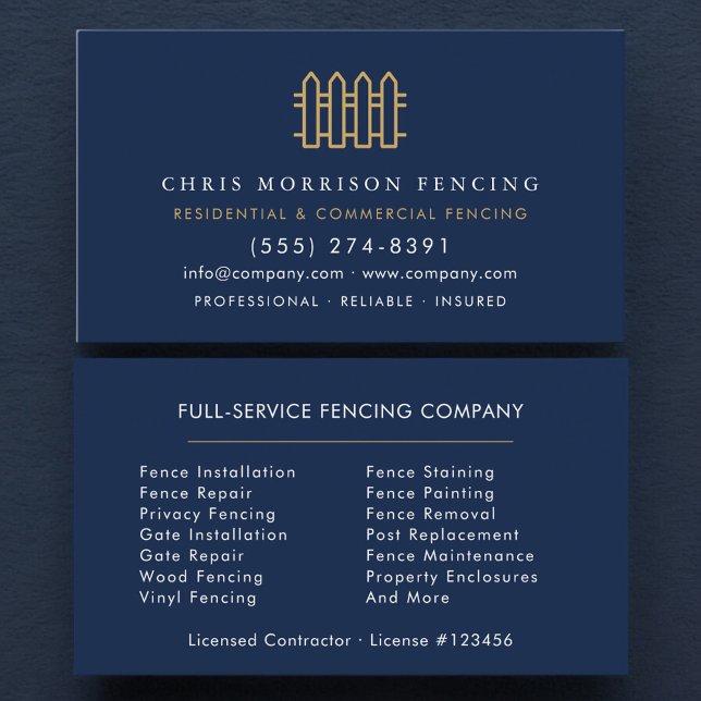 Carte De Visite Luxury Fencing Repair Service (Créateur téléchargé)