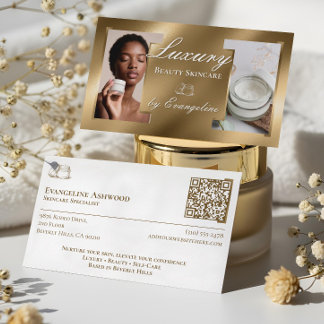 Carte De Visite Luxury Gold Esthetician Skincare Specialist Photos