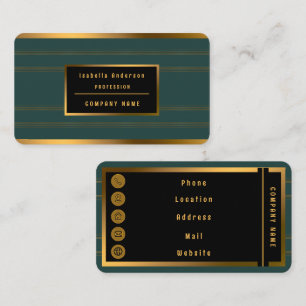 Carte De Visite Luxury Linen Popular Green Gold Texture Collection