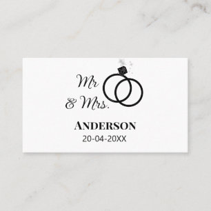 Carte De Visite M & Mme ajoutent le nom de famille date année cade