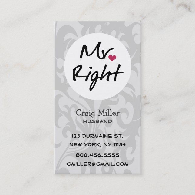 Carte De Visite M. Right (Devant)