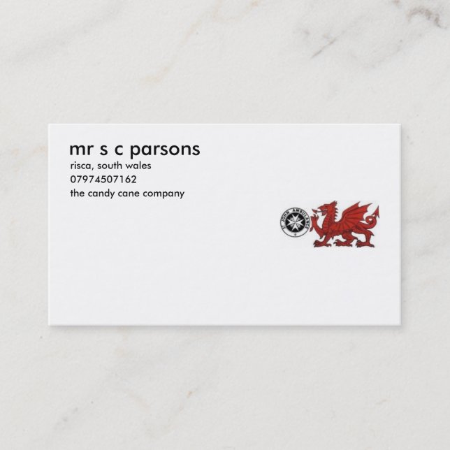 Carte De Visite M. s c parsons (Devant)