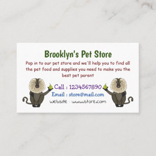 Carte De Visite Macaque singe à queue de lion de dessin animé drôl