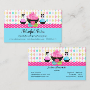 Carte De Visite Macaron de gâteaux de cupcake