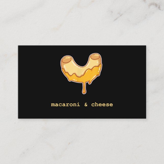 Carte De Visite Macaroni Et Fromage Cuisiné Dessert De La Cuisine (Devant)