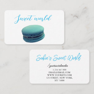 Carte De Visite Macarons Colorés Sucreries Code Qr Carré Moderne