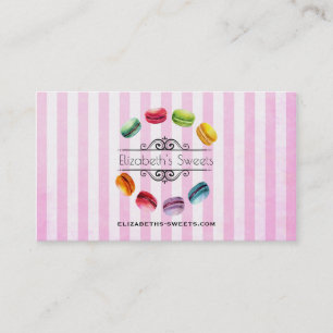 Carte De Visite Macarons Dans Un Cercle Pâtisserie française en