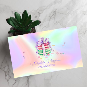 Carte De Visite  Macarons élégants, friandises Boulangerie Hologra