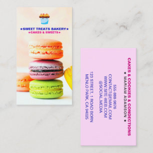 Carte De Visite Macarons Pâtissier Macarons Boulangerie Logo