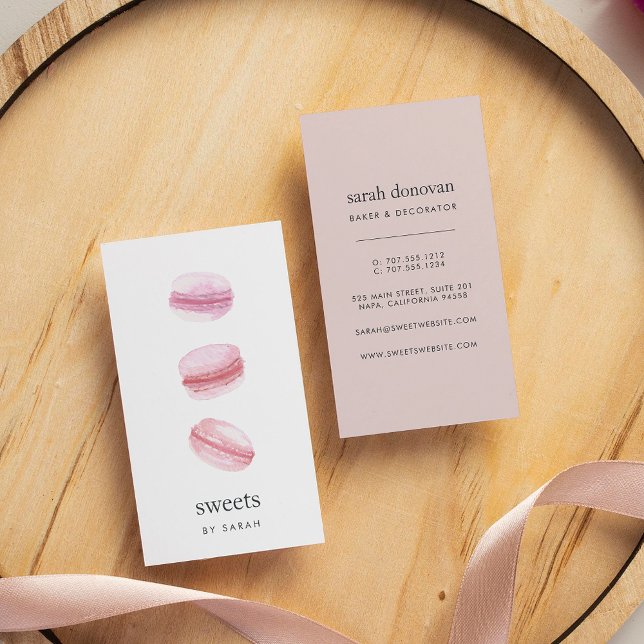 Carte De Visite Macarons roses (Créateur téléchargé)