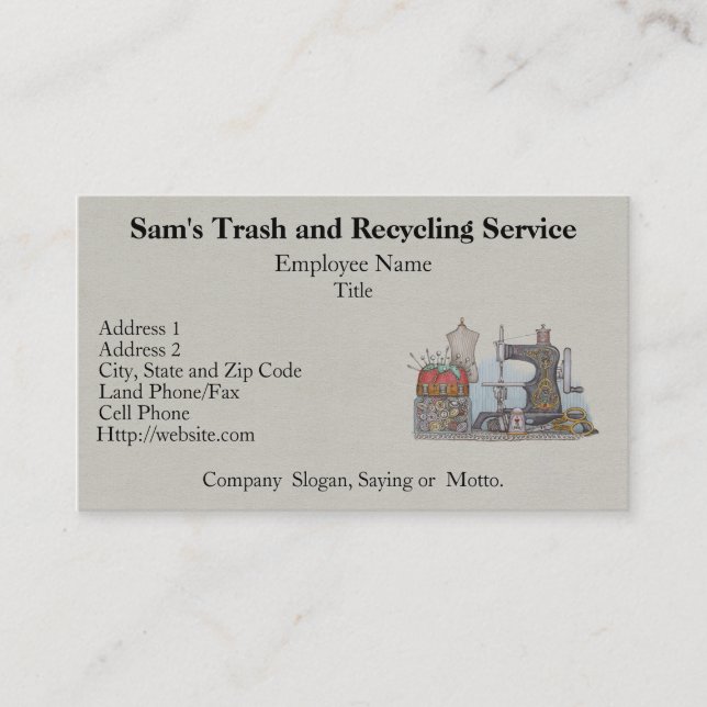 Carte De Visite Machine à coudre actionnée à la main (Devant)