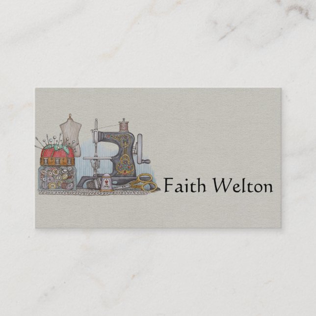 Carte De Visite Machine à coudre actionnée à la main (Devant)
