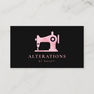 Carte De Visite Machine à coudre Aquarelle Rose