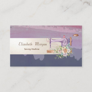 Carte De Visite Machine à coudre éclaboussure de peinture aquarell