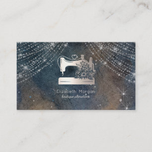 Carte De Visite Machine à coudre élégante Sparkle Couturière ou Ta