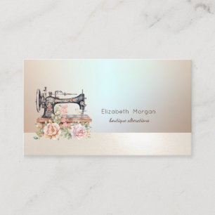 Carte De Visite Machine à coudre florale vintage simple profession