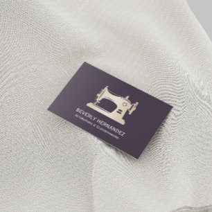 Carte De Visite Machine à coudre Or Seamstress Vêtements pourpre