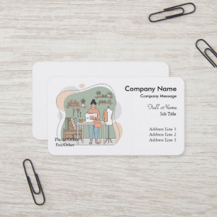 Carte De Visite Machine à coudre rose élégante moderne professionn