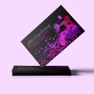 Carte De Visite Machine à coudre Tailor Black Pink Couture