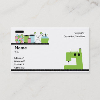 Carte De Visite Machine à coudre verte