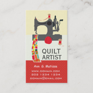 Carte De Visite Machine à coudre Vintage Artiste de courtepointe