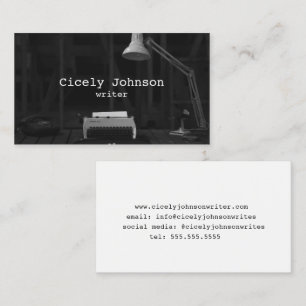Carte De Visite Machine à écrire de Blogger de poète d'auteur