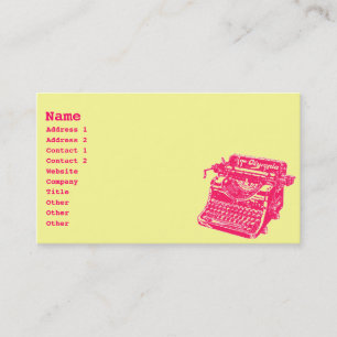 Carte De Visite Machine à écrire Vintage