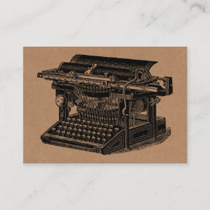 Carte De Visite Machine à écrire vintage - Noir sur Tex Carton