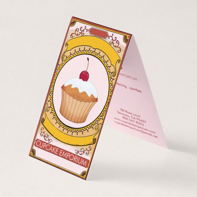Carte De Visite Machine à gâteau en or rose (Devant)