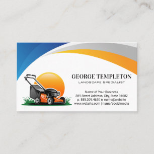 Carte De Visite Machine à gazon   Jardin paysager