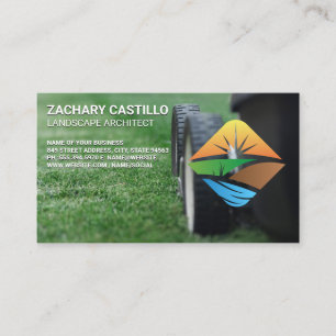 Carte De Visite Machine à gazon   Logo de paysage