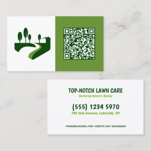 Carte De Visite Machine à gazon QR personnalisée