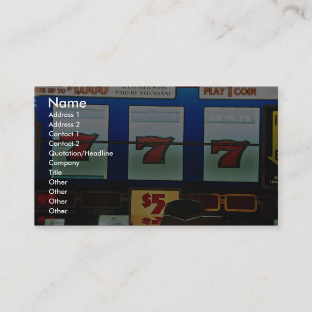 Carte De Visite Machine à sous dans un casino (Devant)