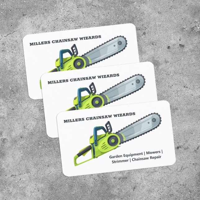Carte De Visite Machine de jardin à scie à chaîne (Chainsaw Visiting Cards)