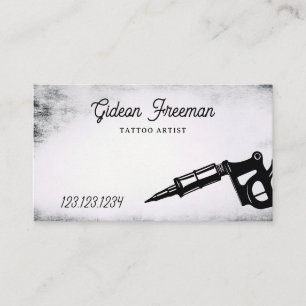 Carte De Visite Machine de tatouage noir et blanc Grunge