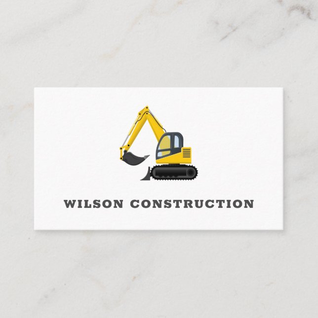 Carte De Visite Machines lourdes de construction Backhoe (Devant)
