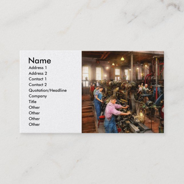 Carte De Visite Machiniste - La classe maître 1920 (Devant)