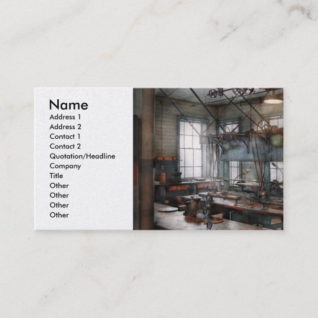 Carte De Visite Machiniste - Steampunk - la salle d'objet (Devant)